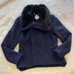 Like new Bebe Faux Fur Collar Winter Jacket size M